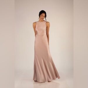 Anthropologie Bhldn x Ghost London Satin Blush Bridesmaid Evening Dress